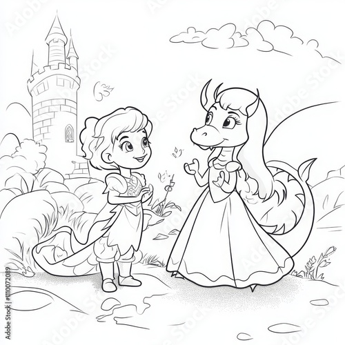 Simple Black Outline Coloring Page for Kids photo