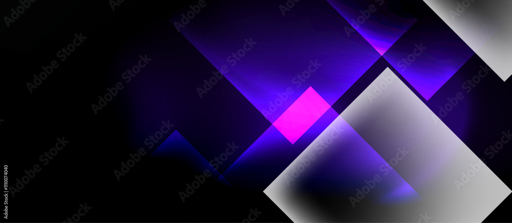 Dark neon colors with glass square shapes Dark neon colors with glass square shapes