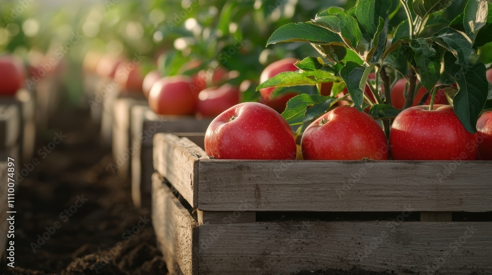 Fresh, ripe tomatoes are neatly arranged in wooden crates, surrounded by lush green plants, highlighting the beauty of agriculture. Fresh, ripe tomatoes are neatly arranged in wooden crates, surrounded by lush green plants, highlighting the beauty of agriculture.