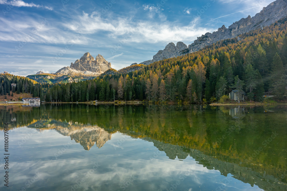 Stunning landscape and reflection of Misurina lake in autumn, Dolomite Italy. Stunning landscape and reflection of Misurina lake in autumn, Dolomite Italy.