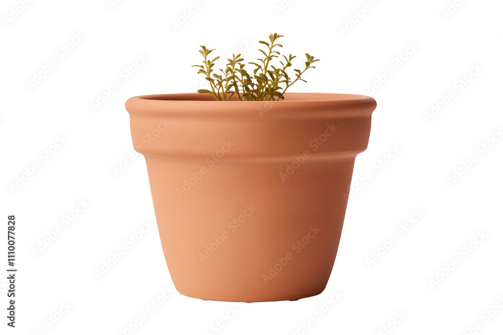 Plant clay pot isolated on transparent background. Generative ai Plant clay pot isolated on transparent background. Generative ai