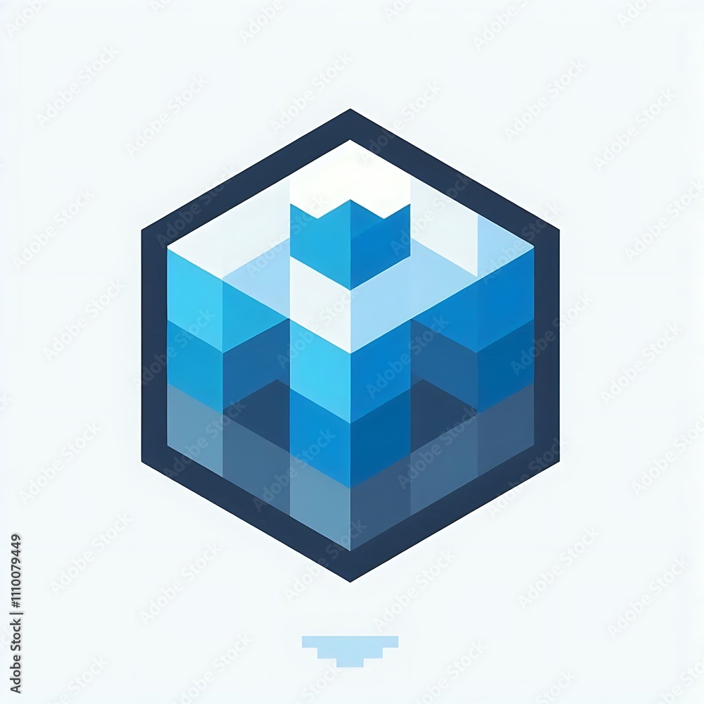 Abstract geometric design in blue tones. Abstract geometric design in blue tones.