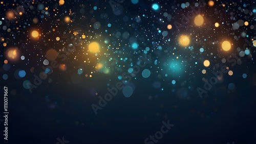 abstract sparkle bokeh light effect with navy blue background Generative AI