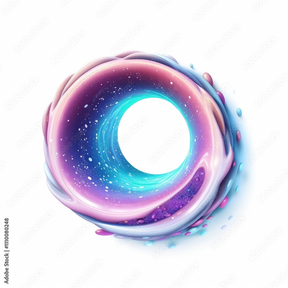 Abstract colorful swirling liquid ring. Abstract colorful swirling liquid ring.