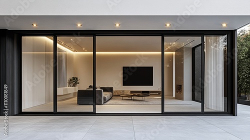 Wallpaper Mural Modern luxurious entrance house is made large glass Aesthetic home Torontodigital.ca