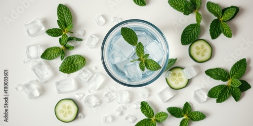 Wallpaper Mural Refreshing Cucumber and Mint Infused Water with Ice Torontodigital.ca