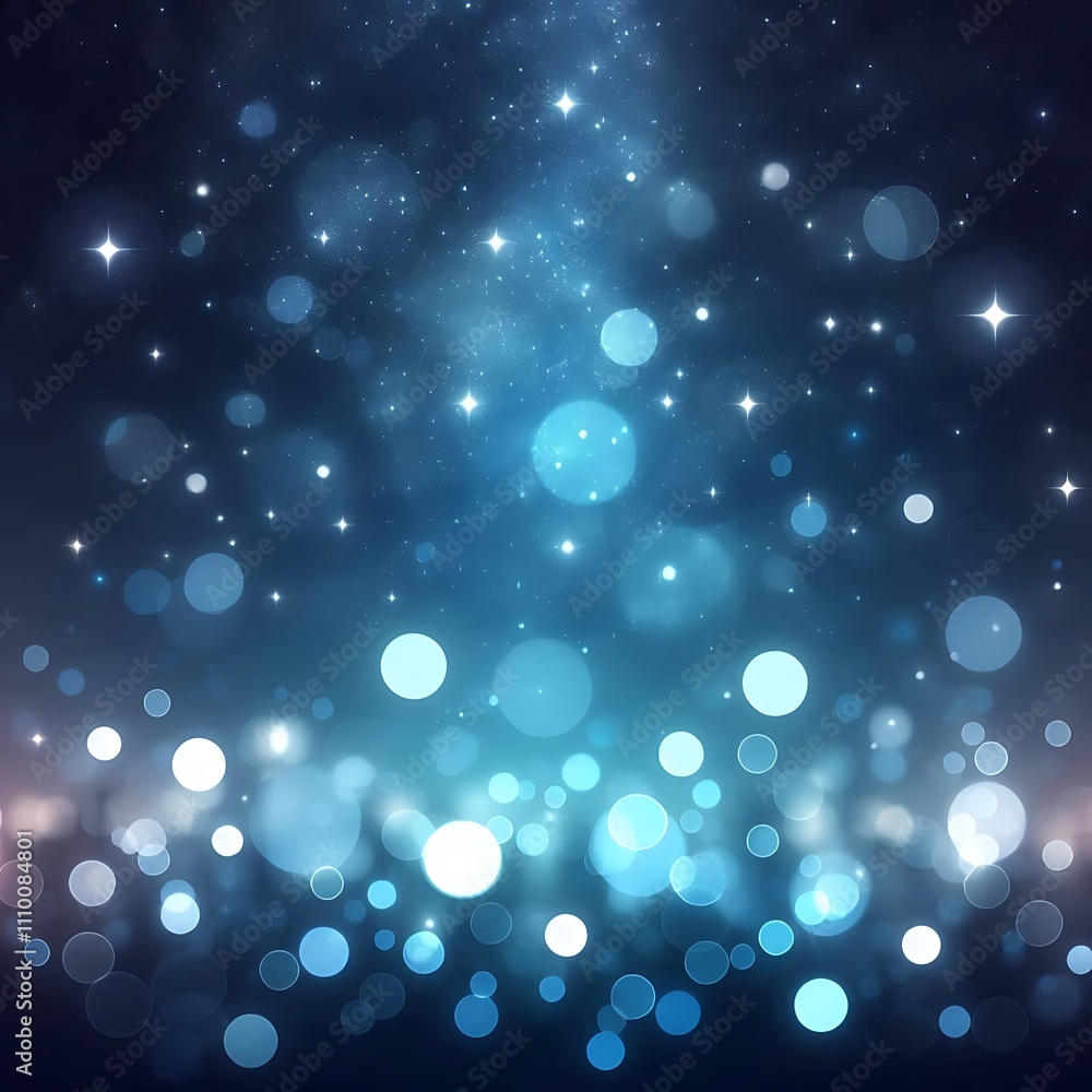 Abstract blue bokeh background with sparkling stars. Abstract blue bokeh background with sparkling stars.