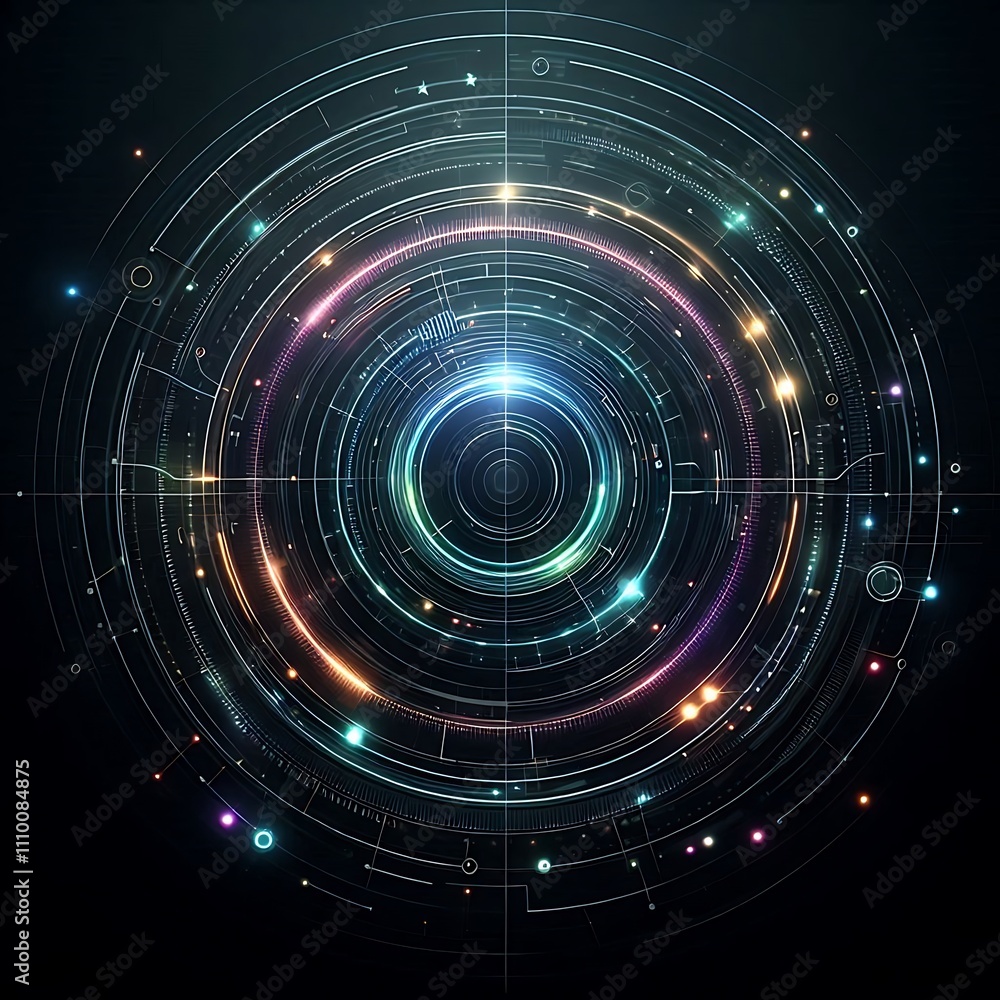 Abstract circular design with vibrant cosmic elements. Abstract circular design with vibrant cosmic elements.