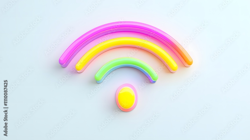 Wi-Fi symbol with bright visual design represents seamless connectivity and modern communication technology. Emphasizing the importance of wireless networks in today's digital world. Wi-Fi symbol with bright visual design represents seamless connectivity and modern communication technology. Emphasizing the importance of wireless networks in today's digital world.
