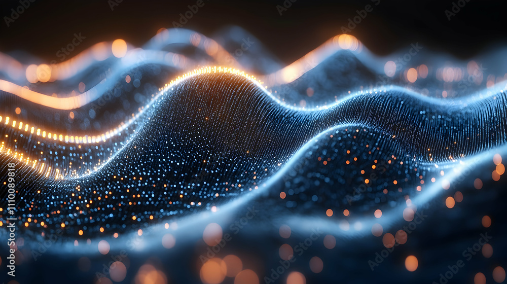 Abstract glowing wave of particles. Abstract glowing wave of particles.
