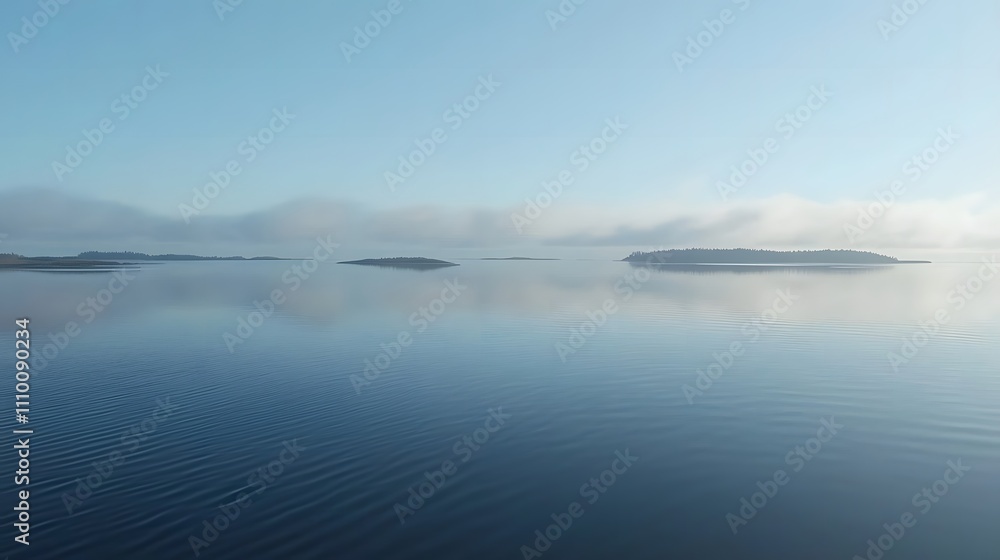 Obraz premium Baltic Sea aerial view showcasing vast expanse of water and distant coastline, symbolizing natural beauty and serene landscapes.