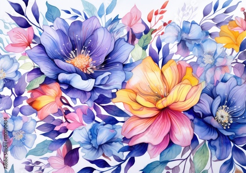 Beautiful luxury floral background with beautiful wild and garden flowers. For the design of cards, invitations, congratulations.