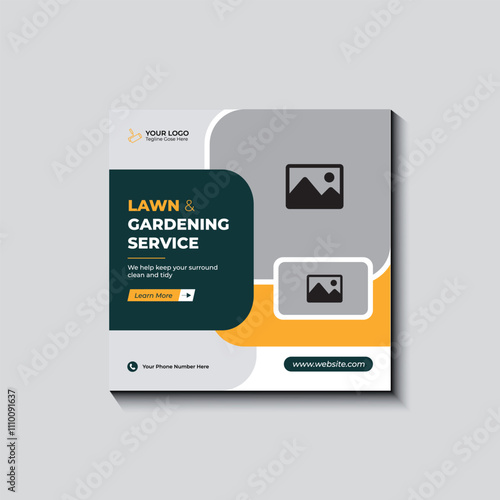 Lawn service social media post design template