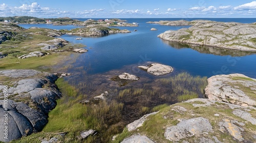 Baltic Sea aerial view showcasing vast expanse of water and distant coastline, symbolizing natural beauty and serene landscapes.