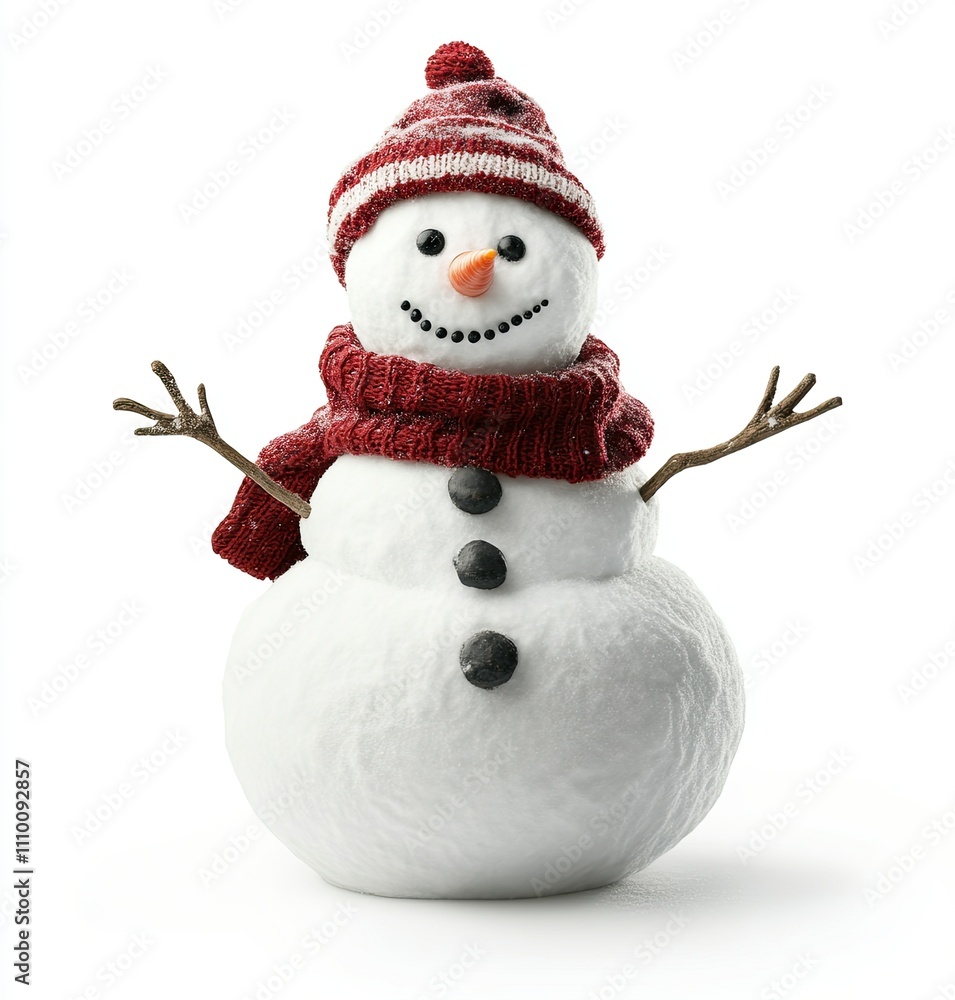 Snowman Delight: Charming Winter Character on a White Background Snowman Delight: Charming Winter Character on a White Background