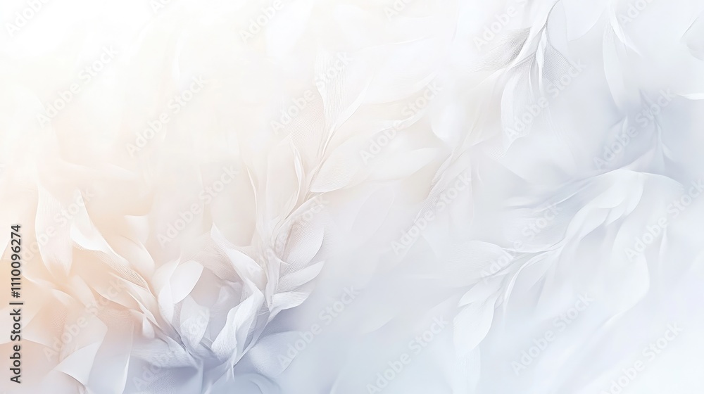 Fototapeta premium Abstract white floral background.