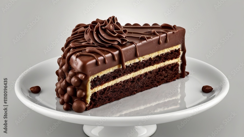 Melt dark or milk chocolate on cake top isolated on white background, High Resolution Melt dark or milk chocolate on cake top isolated on white background, High Resolution