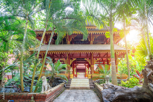 Dai-style architecture in Xishuangbanna, Yunnan, China. photo