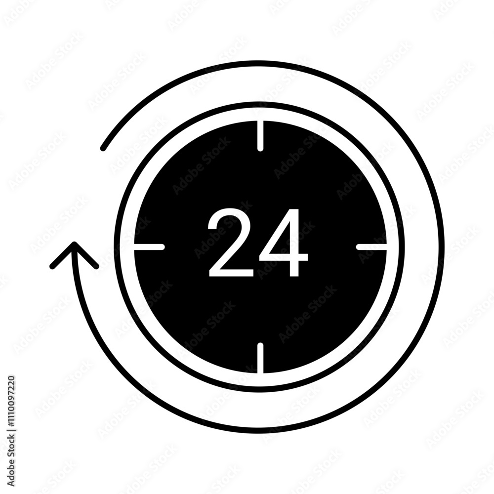 Wait 24 Hours to Fully Recover – Clock Representing Mattress Expansion Time Wait 24 Hours to Fully Recover – Clock Representing Mattress Expansion Time