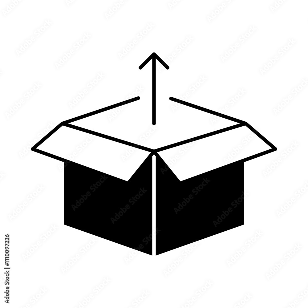 Pull it Out – Box with Arrow Representing Unboxing Pull it Out – Box with Arrow Representing Unboxing