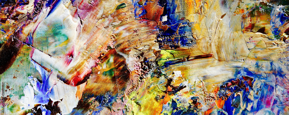 Fototapeta premium Abstract art background . Hand painting artwork on canvas 