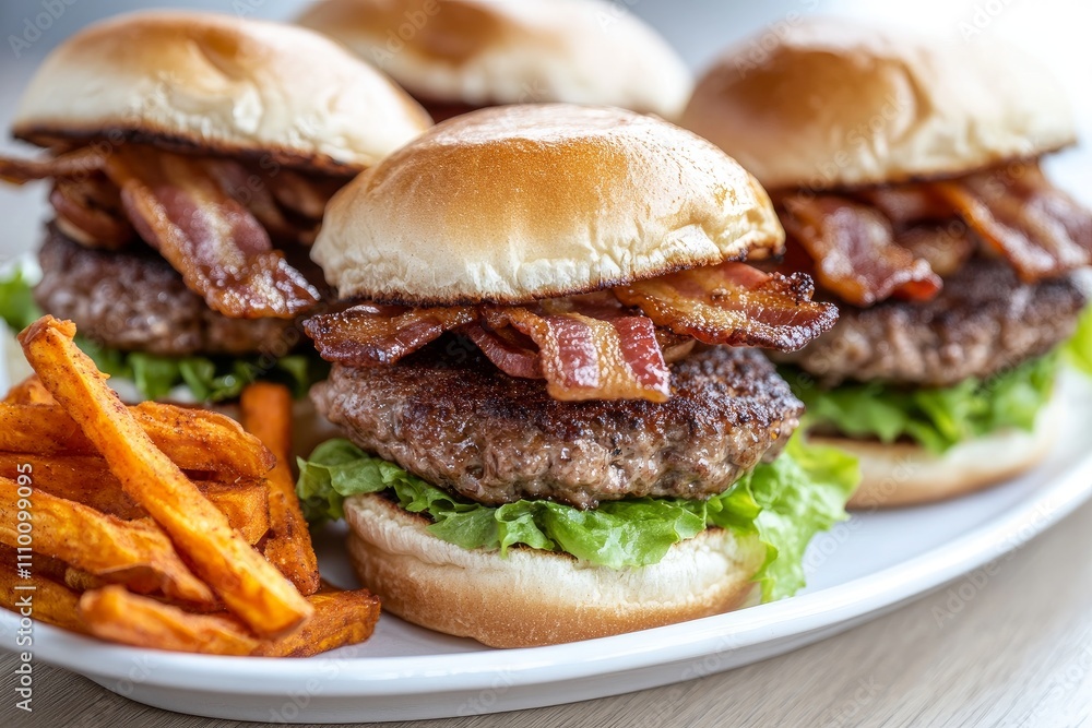 Tasty Cheeseburgers and Bacon Burger Platter Tasty Cheeseburgers and Bacon Burger Platter
