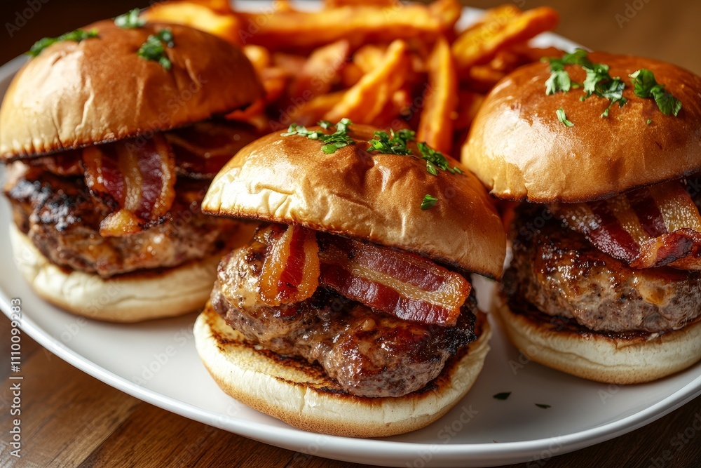 Tasty Cheeseburgers and Bacon Burger Platter Tasty Cheeseburgers and Bacon Burger Platter