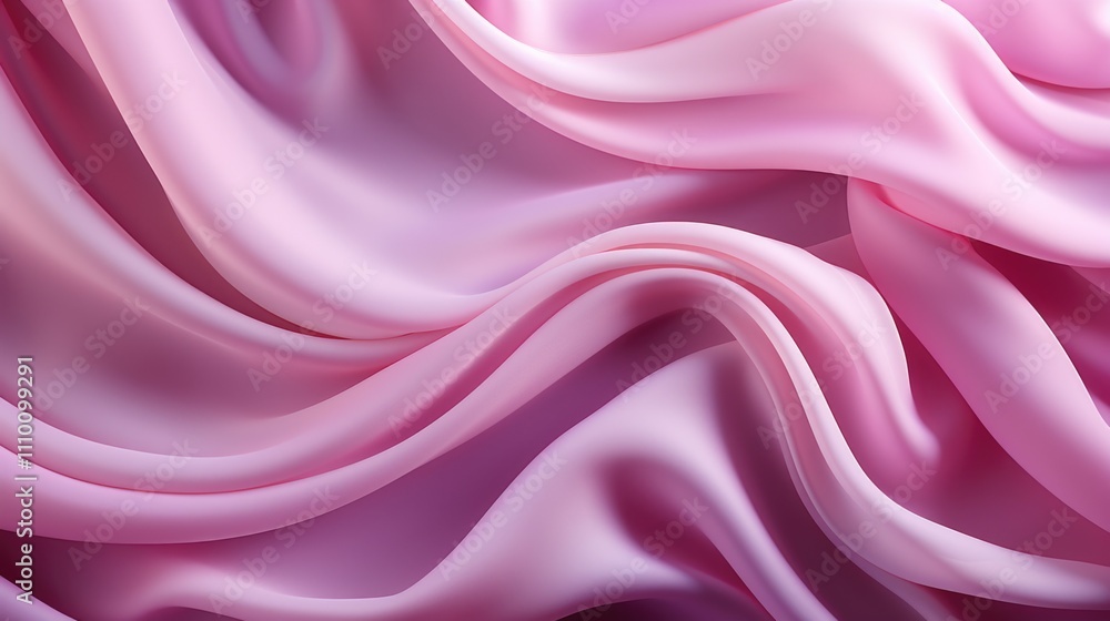 Fototapeta premium Pink silk fabric draped close up
