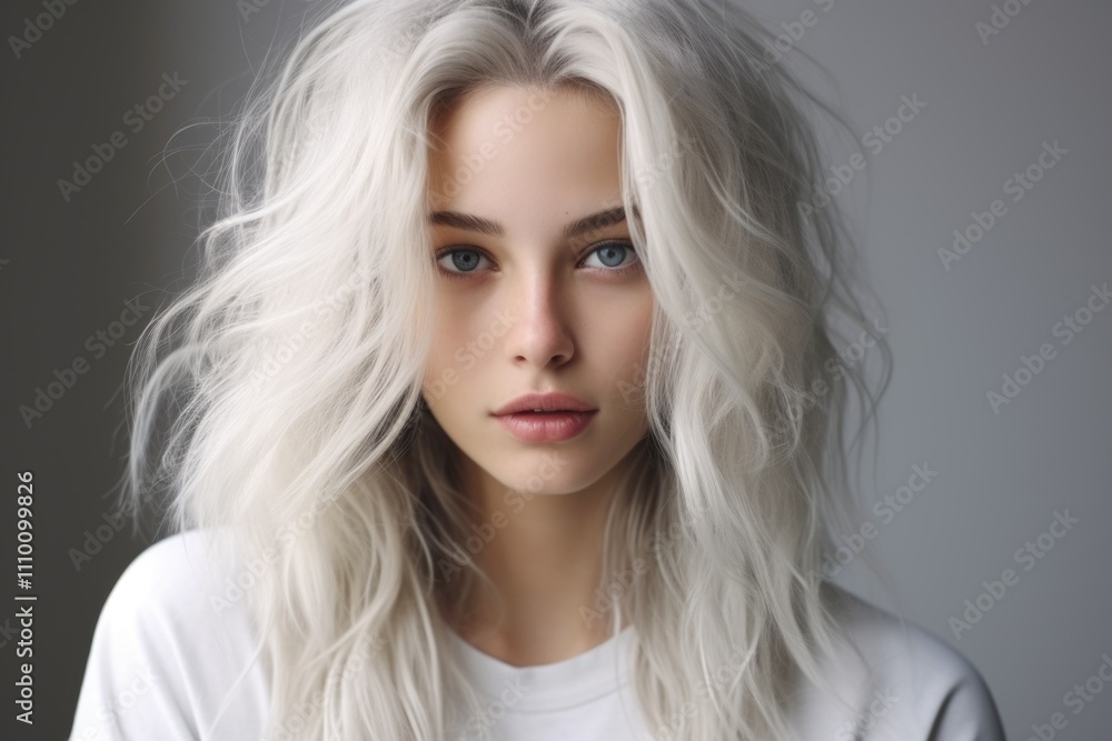 Naklejka premium Woman with long, white hair