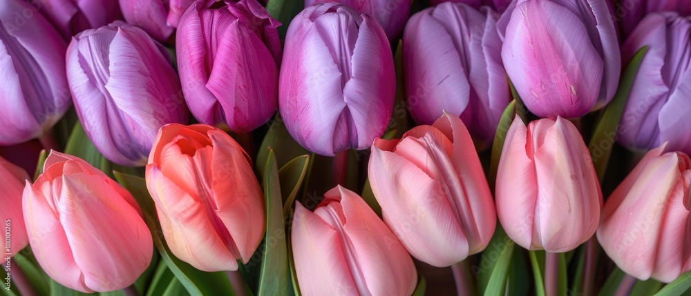 Obraz premium Pink tulips in bloom