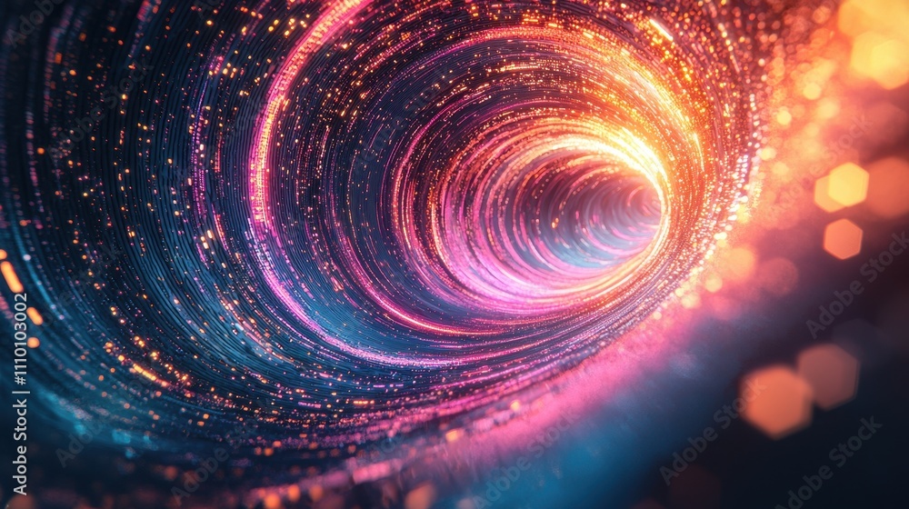 A glowing vortex of digital light trails spiraling into a luminous core, with colors transitioning between cyan, pink, and gold. The dynamic lines give a sense of energy and endless possibilities. A glowing vortex of digital light trails spiraling into a luminous core, with colors transitioning between cyan, pink, and gold. The dynamic lines give a sense of energy and endless possibilities.