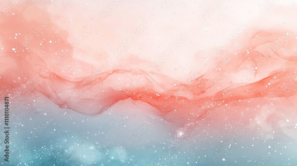 Fototapeta premium A serene pastel gradient background blending peach, mint, and light gray tones. Subtle textures and sparkles add a whimsical and calming aesthetic. Suitable for soft and uplifting visuals 