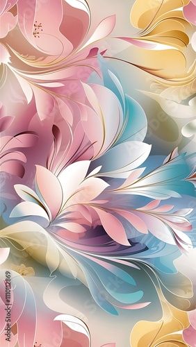 Seamless light colours floral abstract wallpaper pattern background