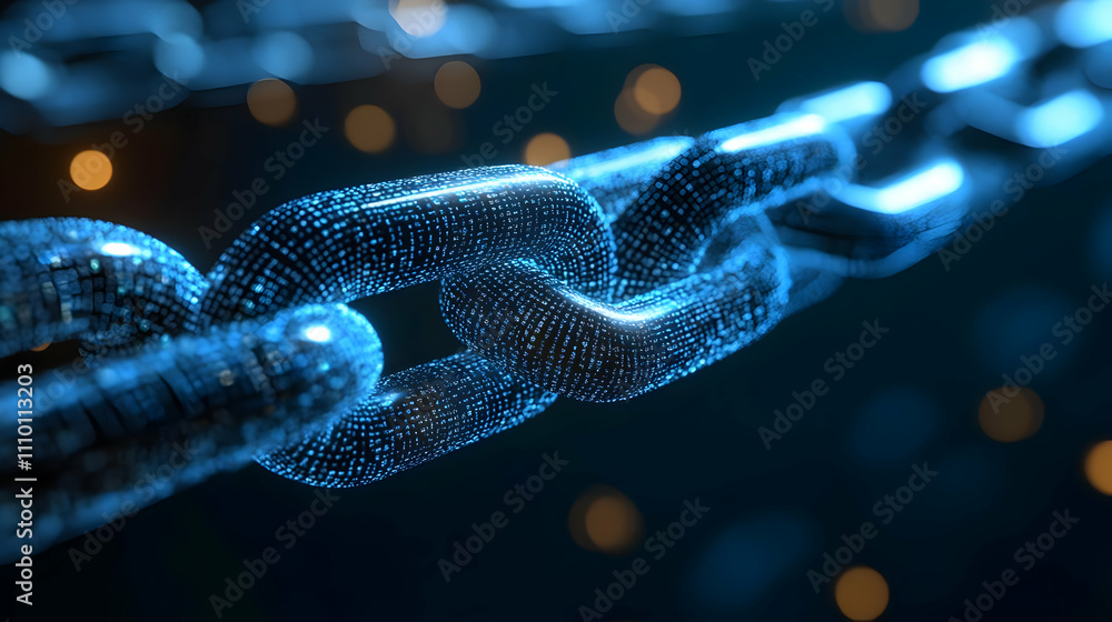 Abstract 3D Chain Illustration: Digital Links Abstract 3D Chain Illustration: Digital Links