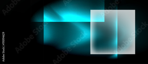 Dark neon colors with glass square shapes
