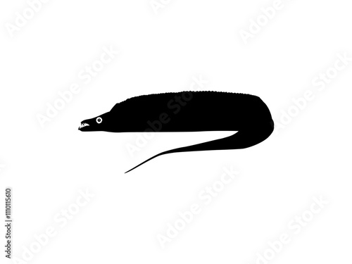 Silhouette of the Cutlass Fish, Flat Style, can use for Logo Gram, Art Illustration, Pictogram, or Graphic Design Element. Vector Illustration photo