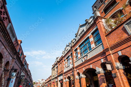 Building view of the Sanxia Old Street building in New Taipei City, Taiwan. The street is the baroque-style architecture built during Japanese rule.  photo