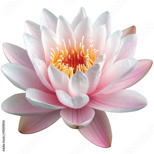 Beautiful pink lotus flower in full bloom.,transparent background photo