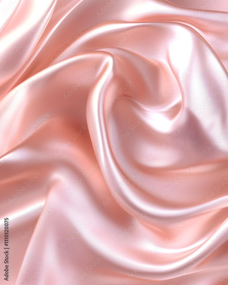 Obraz premium 4渦巻き模様の生地のシルク 柔らかいサテンの波の織物 Gererated AI