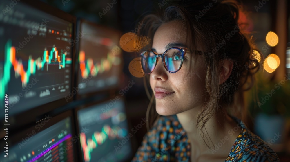 Woman wearing glasses looking at camera Woman wearing glasses looking at camera