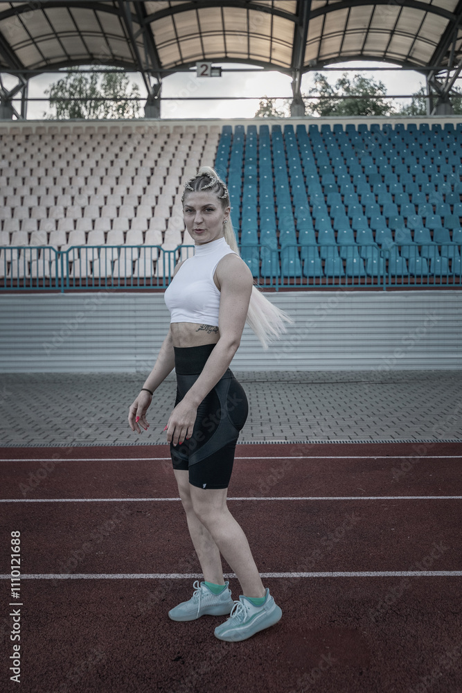 Portrait of a young beautiful athletic girl in the summer outdoors. Portrait of a young beautiful athletic girl in the summer outdoors.