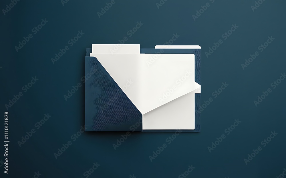 Folder with empty paper isolated on blue Folder with empty paper isolated on blue
