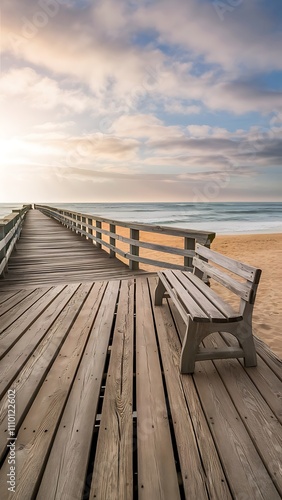 Wood pier on the beach