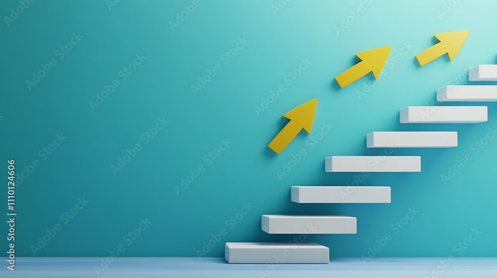 Upward Arrows Forming a Staircase to Success and Progress Upward Arrows Forming a Staircase to Success and Progress