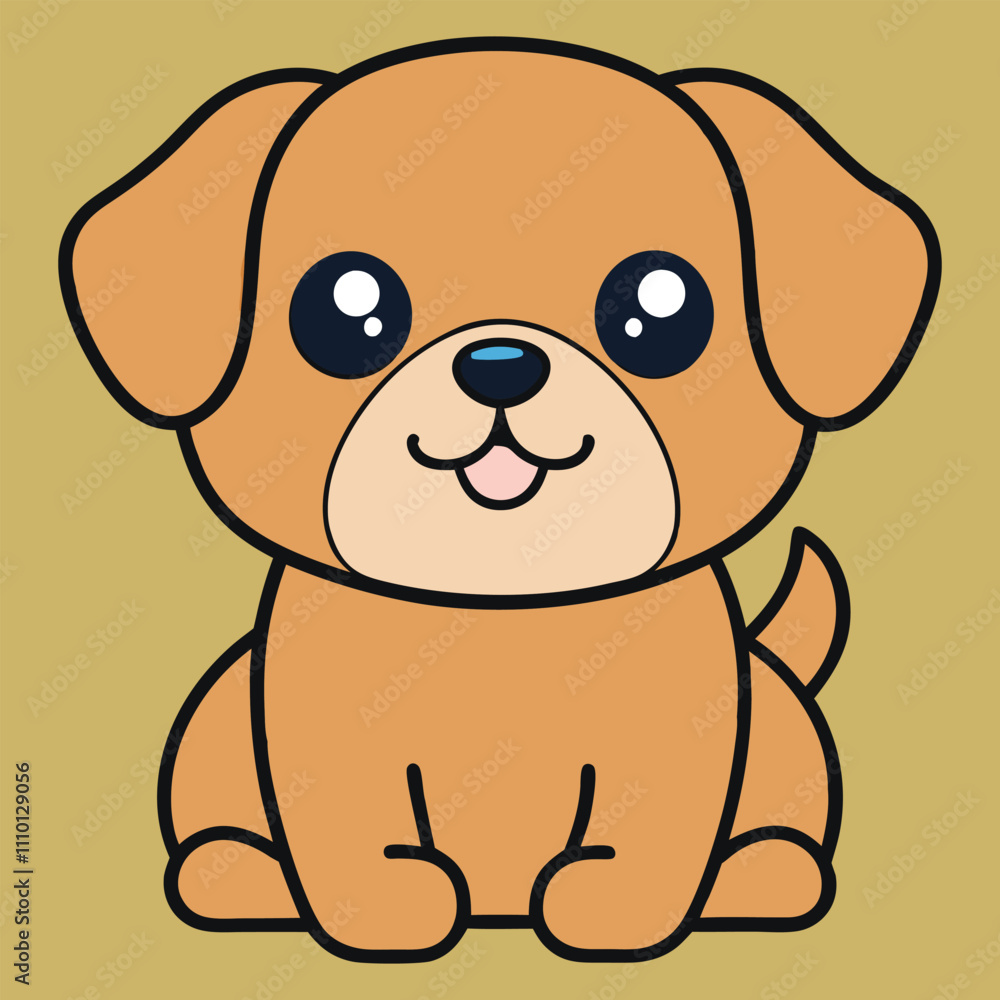 Lovely Cartoon Pekingese Dog Sitting Comfortably Lovely Cartoon Pekingese Dog Sitting Comfortably