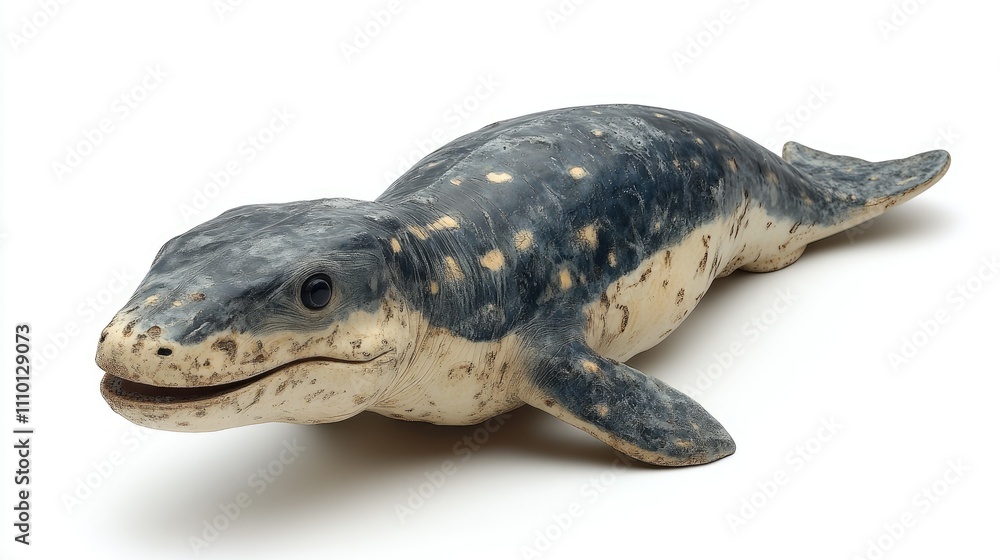 Naklejka premium A lifelike model of a prehistoric marine reptile, showcasing its unique features and textures.