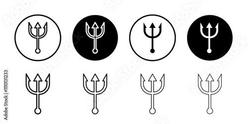trident and poseidon icon Symbol mark in filled style