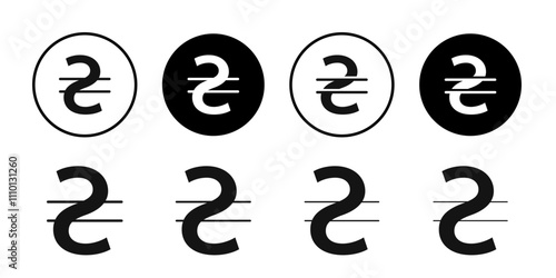 Ukrainian hryvnia icon Symbol mark in filled style