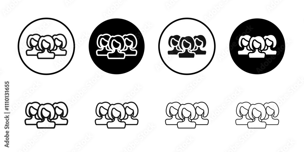 Obraz premium women team icon Symbol mark in filled style