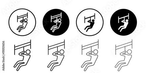 zip line icon Symbol mark in filled style